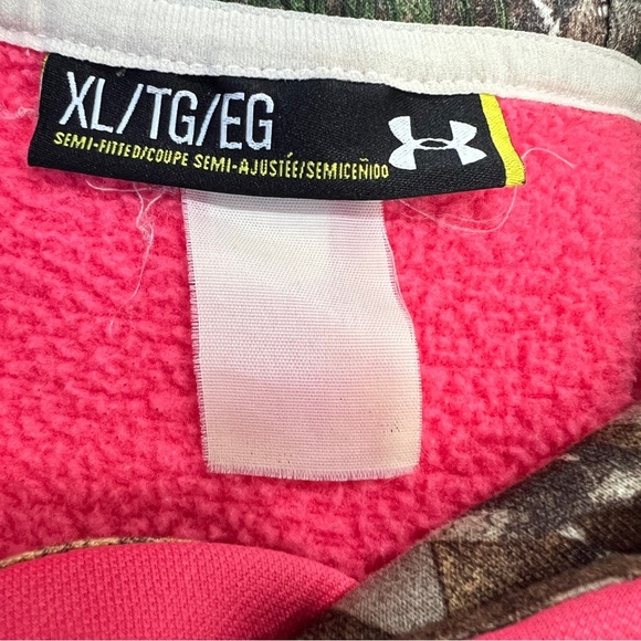 Under Armour Womens Pink and Green Long Sleeve Hoodie Size XL - Picture 4 of 5